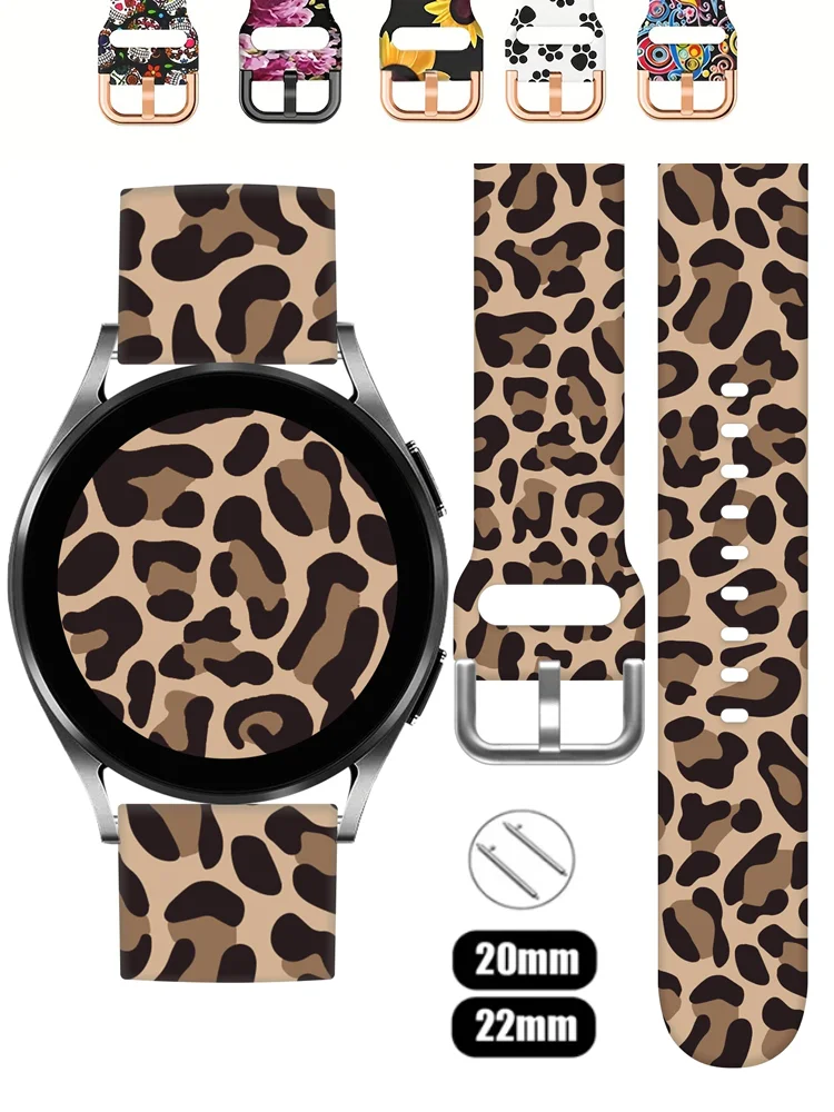20mm 22mm Silicone Strap For Samsung Galaxy Watch 7/6/5/4 Active 2 40mm 44mm Sport Printed Bracelet HUAWEI Watch GT 2 3 4 5 Band