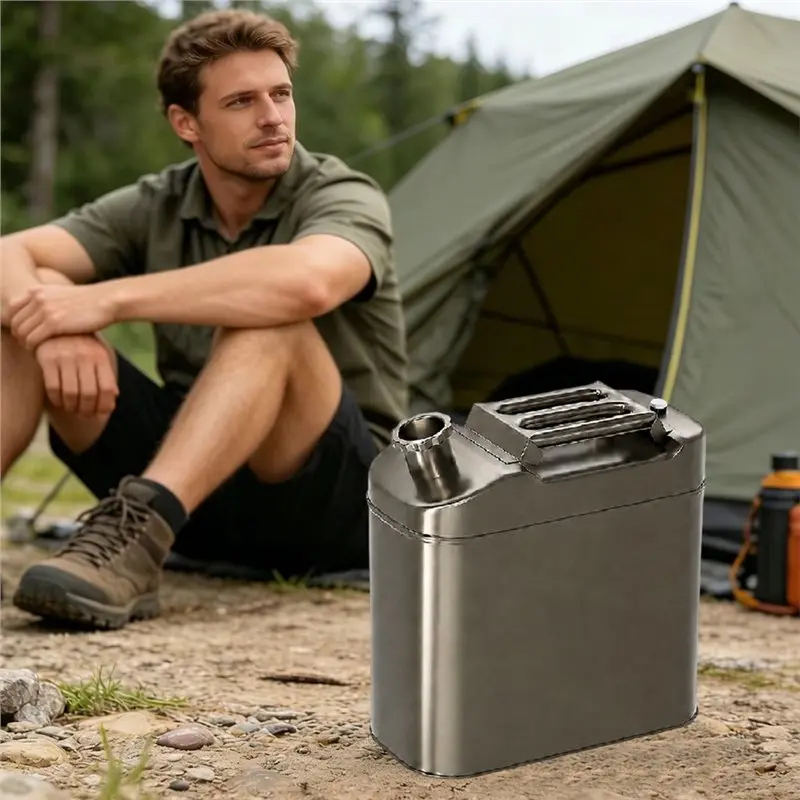 Oil Tank Water Tank 15L Portable With Oil Guide Tube For Outdoor RV Camping