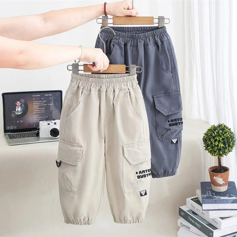 

Брюки-карго для мальчиков, повседневные штаны с задним карманом и большими карманами, детские красивые уличные брюки, штаны для маленьких мальчиков 2–8 лет