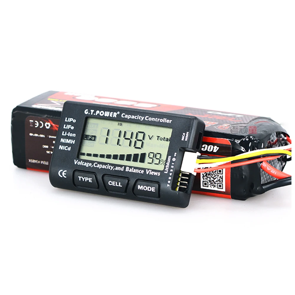 GT Power 1S-8S Lipo Battery Monitor Multi-function Battery Power Tester Voltage Detection Tools For RC Model Car Helicopter
