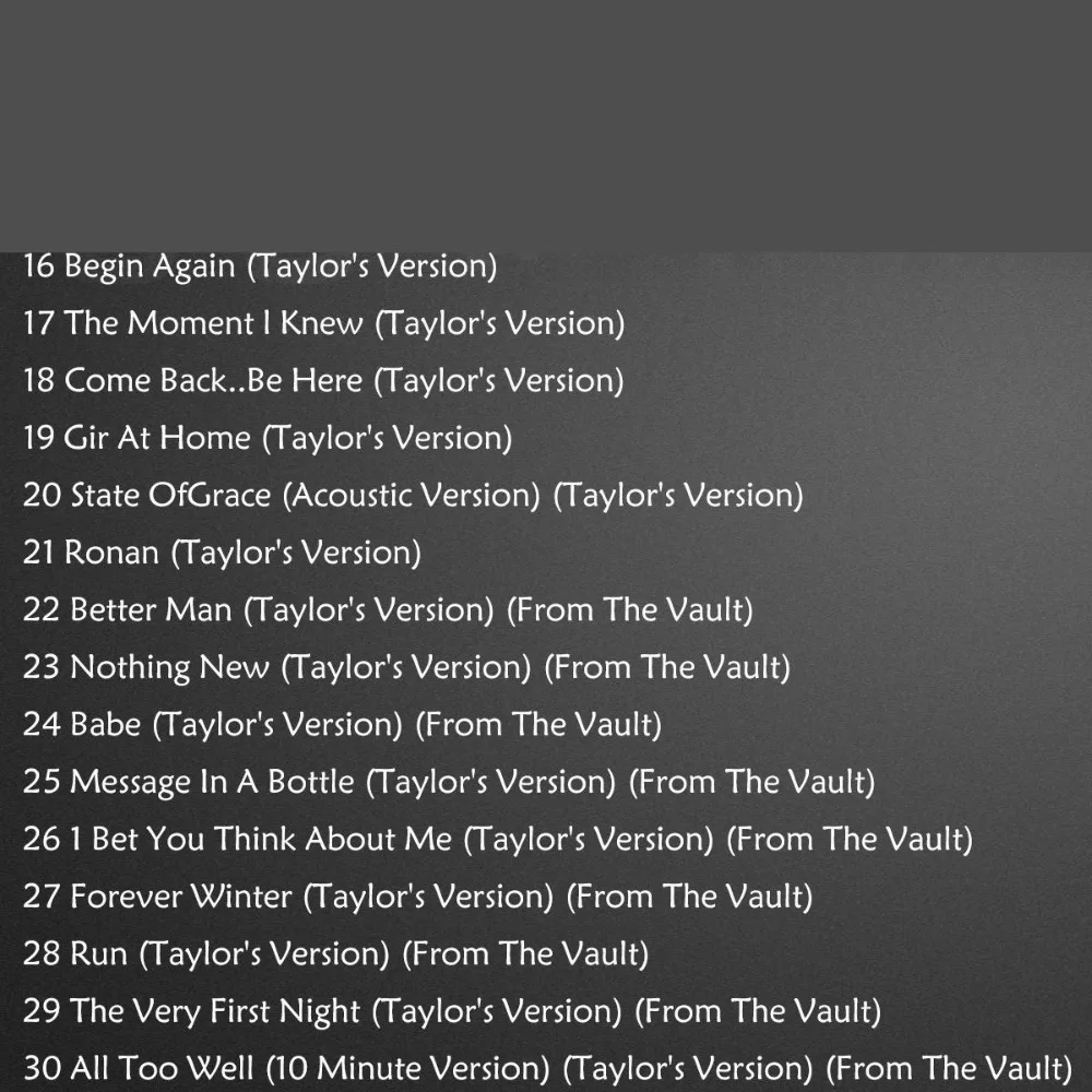 Taylor Red 2021 Neu-Aufnahme-Version Pop-Musik-Sammlung Auto 2CD Disc