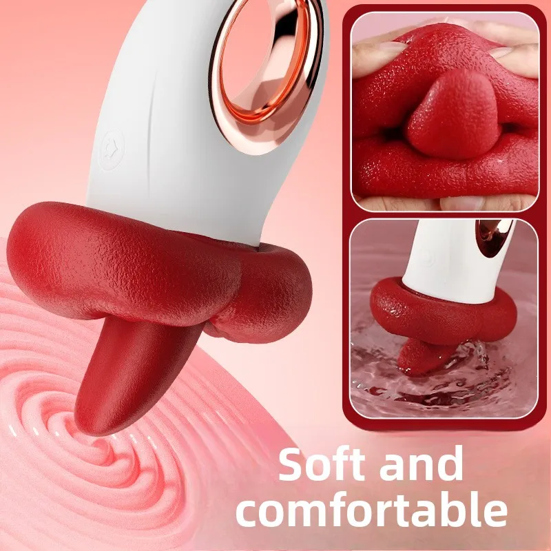 محاكاة قوية لعق اللسان الاهتزاز سيليكون أنثى البظر الحلمة محفز المهبل مدلك الإناث الاستمناء
