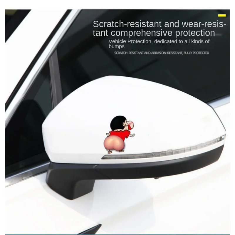 2 قطعة تلوين شين تشان الحرس مكافحة الغضب باب السيارة حامي بعقب الوفير الإغاثة لعبة جسم السيارة الوفير سيليكون ملصقات الهاتف مضحك
