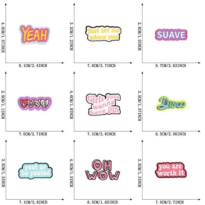 29 Pcs Lots Colorful Letters Cute Iron On Patches Baby Kids Embroidered For Clothing Jacket Sewing Small Girls Pack Diy Parches