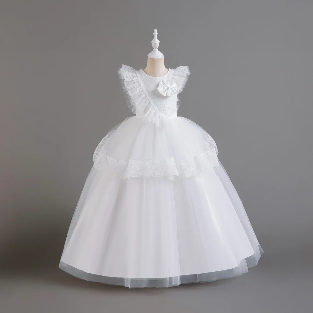 HETISO Flower Yong Girls Dress For Weddings Party Kids Formal Evening Frocks Children's Princess Pageant Long Prom Gown