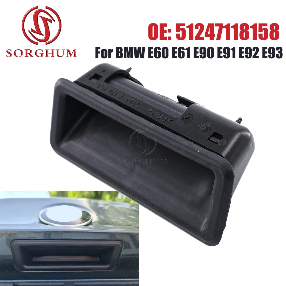 รถประตูด้านหลัง BOOT SWITCH Trunk Handle 51247118158   สําหรับ BMW 1 3 5 X1 X5 X6 Series E82 E88 E90 E91 E92 E93 E60 E61 E84 E70 E71