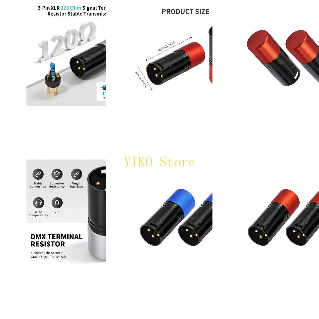 K32C 120 Ohm DMX512 Terminators Plug Set for Lighting Sound Termination
