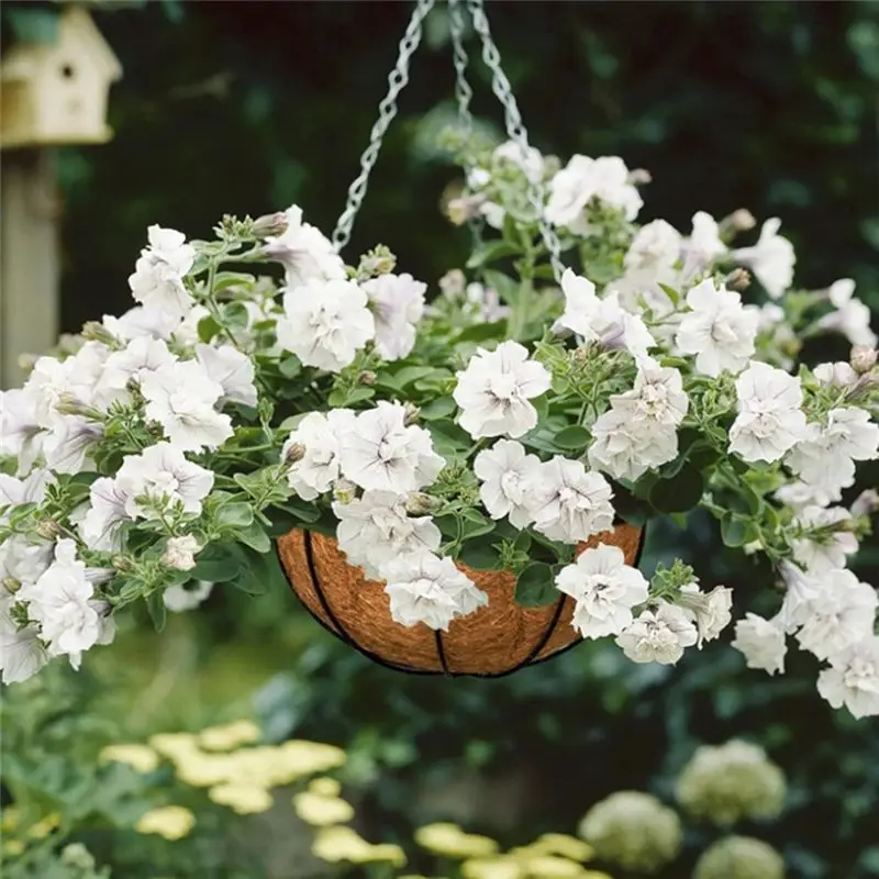 PZHI 3Pcs 12 Inch Round Hanging Basket Liners, Coconut Fiber Planter Liners for Flower Baskets, Breathable Biodegradable Plant