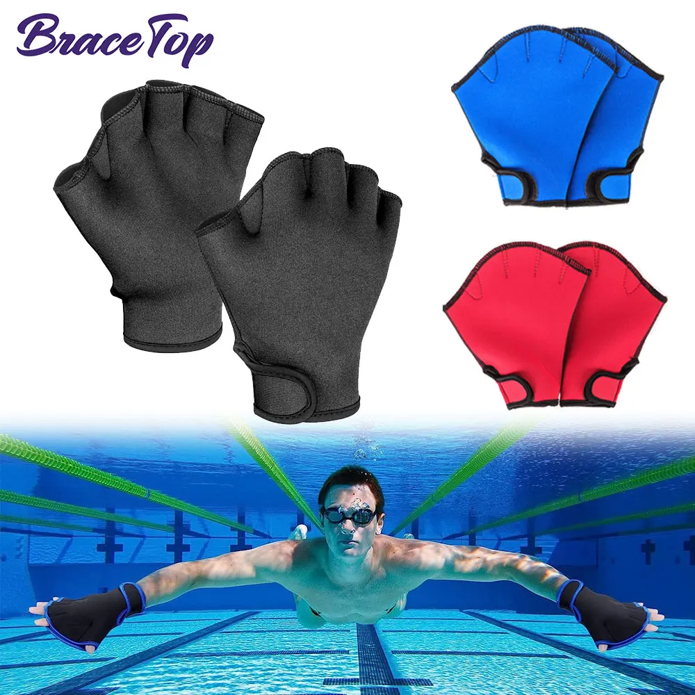 

Swimming Gloves Aquatic Swim Training Gloves Neoprene Gloves Webbed Fitness Water Resistance Training Gloves for Swimming Diving