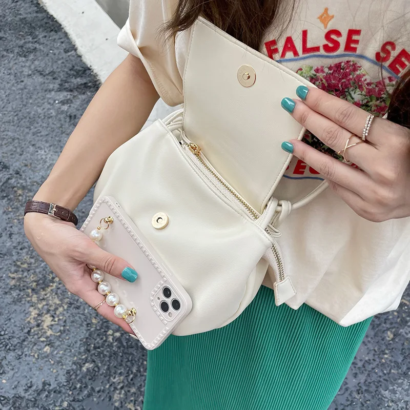 

Original homemade bag, spring and summer pleated woven bag, fashionable single shoulder diagonal cross small bag for women