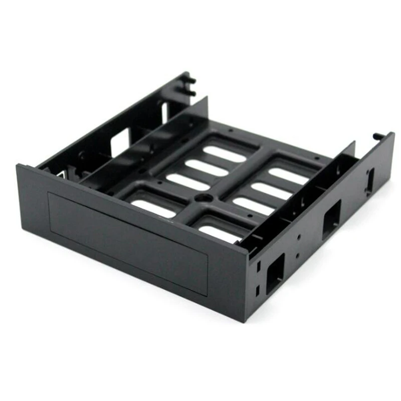 5.25 inch CD-ROM Space to 3.5 inch 2.5 inch SATA HDD Mobile Rack Bracket Enclosure Black for PC