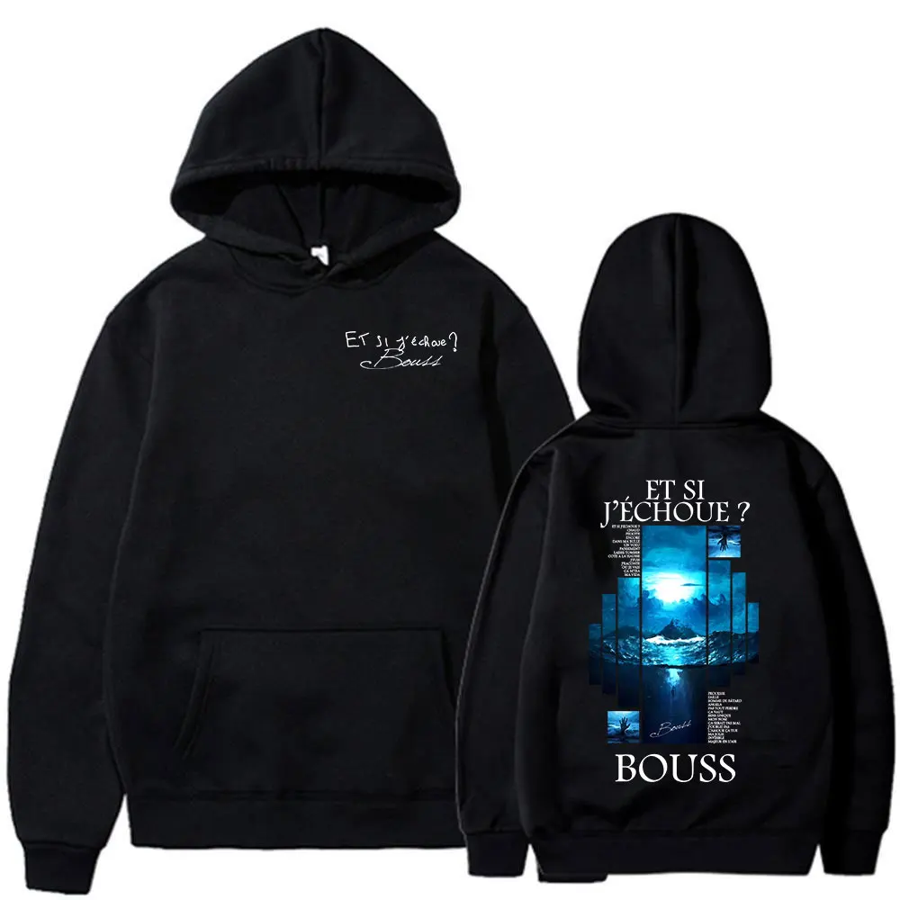 

Rapper BoussEt Si J'echoue Album Hoodies Men's Women Hip Hop Fashion Pop Music Sweatshirts Casual Vintage Oversized Pullovers