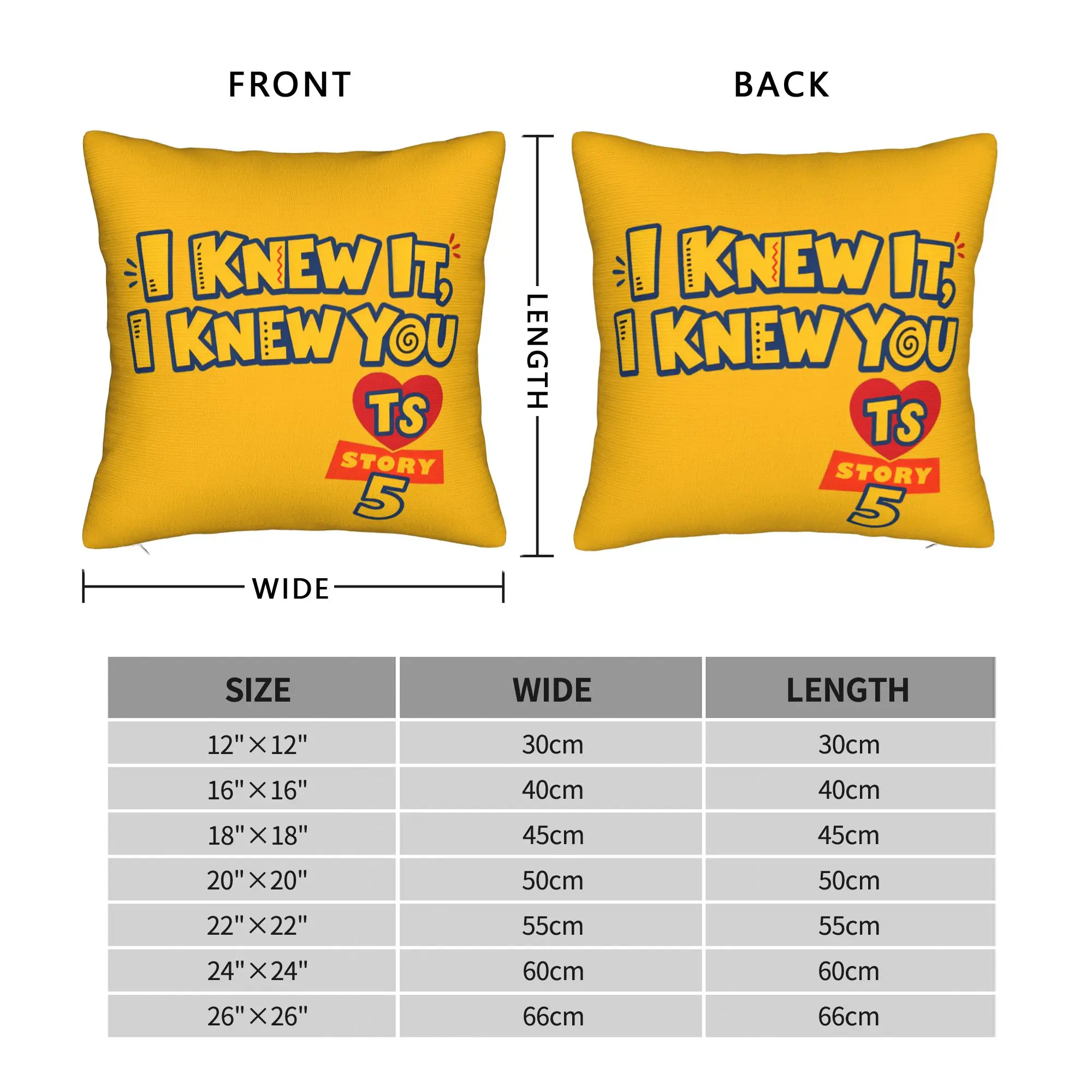 I Knew It I Knew You Square Pillow Case Polyester Decorative Pillow Cartoon TS5 , Creative Cushion Covers