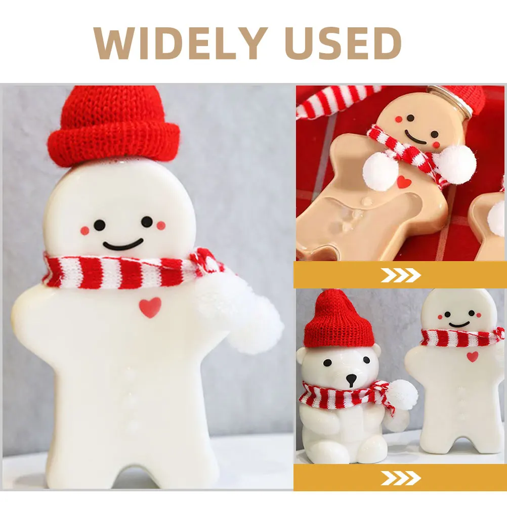 10 Uds. Botellas de bebidas con forma de hombre de jengibre, contenedores de jugo herméticos transparentes para té de la leche, bebidas frías, tarros de dulces de Navidad