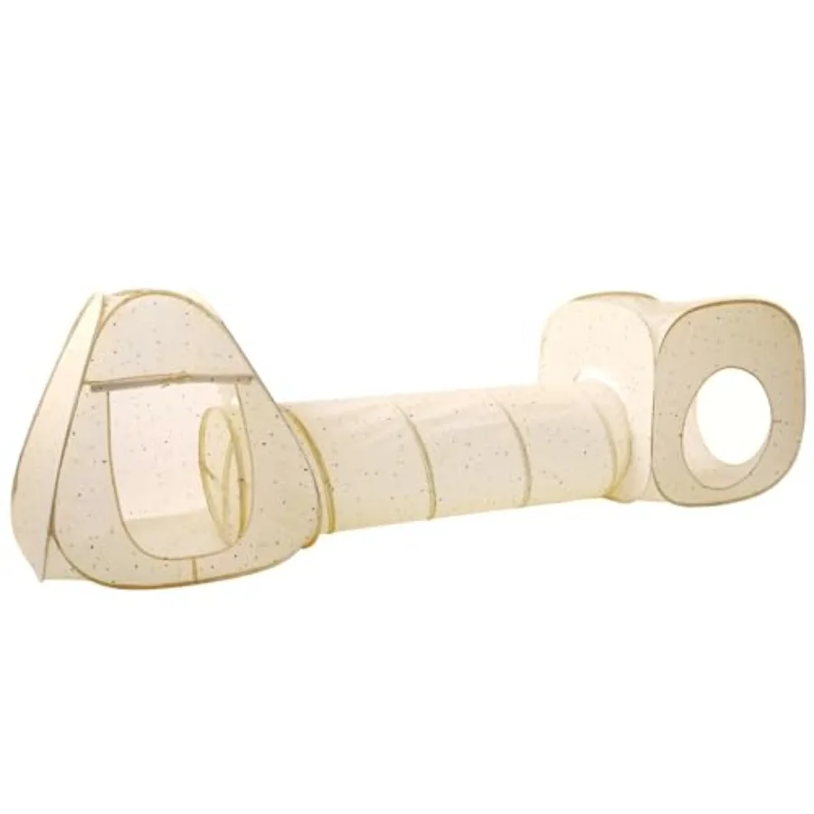 

3 Sprouts Play Tent and Tunnel Set for and Toddlers - 3-in-1 Pop Up Play Tent with Crawl Tunnel and Adventure Playhouse - Indoo