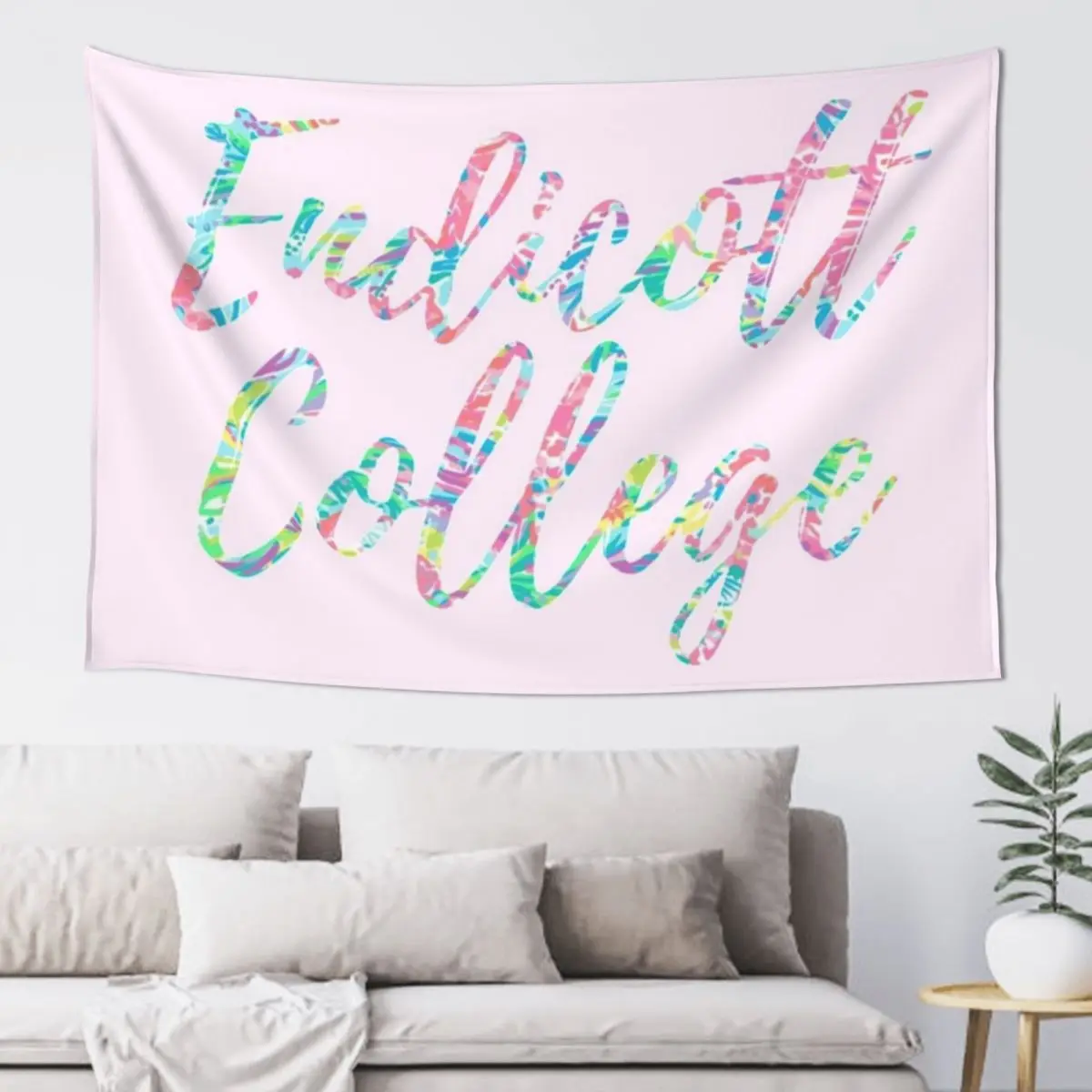 Endicott College - Lilly Print Tapestry Bedroom Decor Aesthetic Bedroom Deco Tapestry