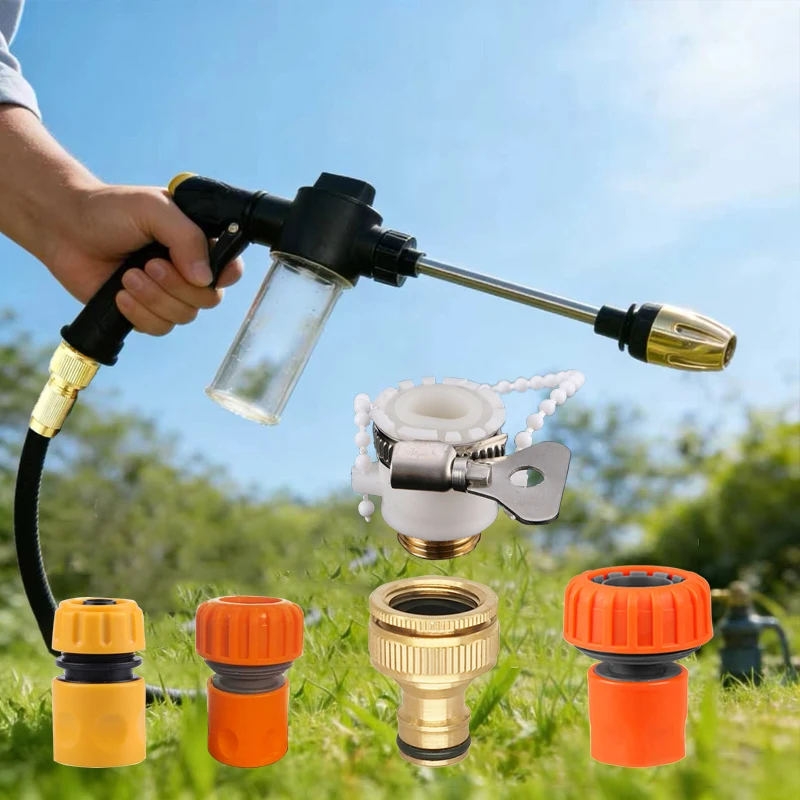 Long Rod Household Garden Water Gun with High-pressure Foam Kettle Car Washing Nozzle for Irrigation Spraying