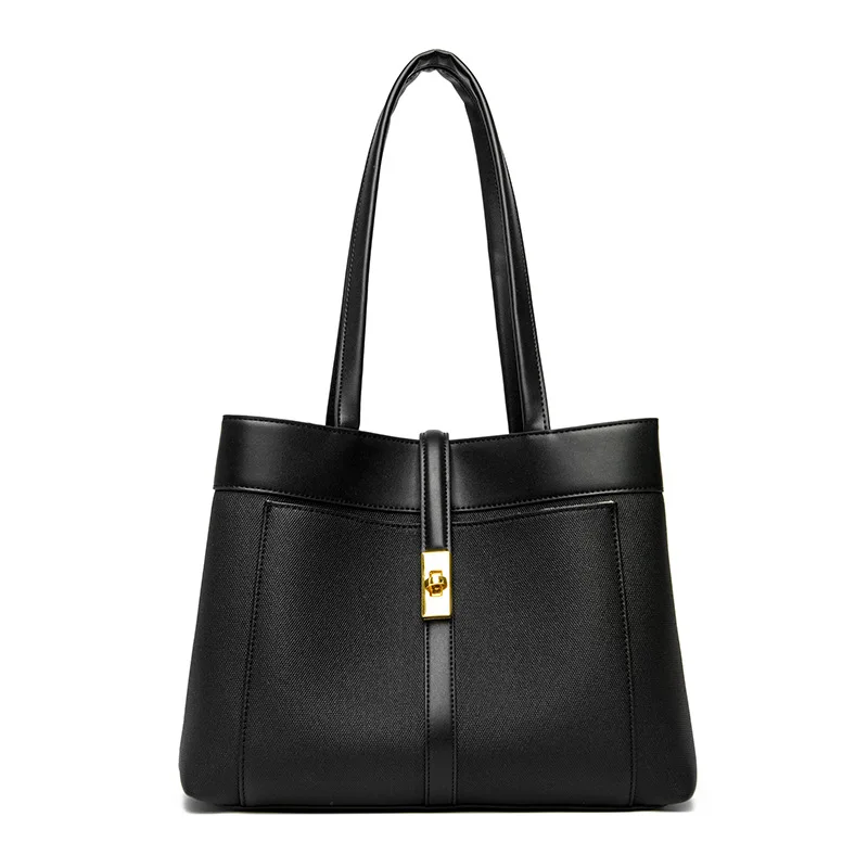 

Женская новинка 2025, высококачественная большая сумка, универсальная портативная сумка через плечо контрастного цвета большой вместимости