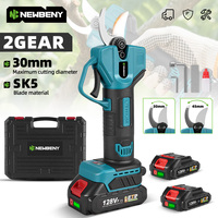 NEWBENY 30mm Electric Pruning Shears 2 Gears Cordless Fruit Tree Branches Garden Beautify Tools For Makita 18V Battery Pin