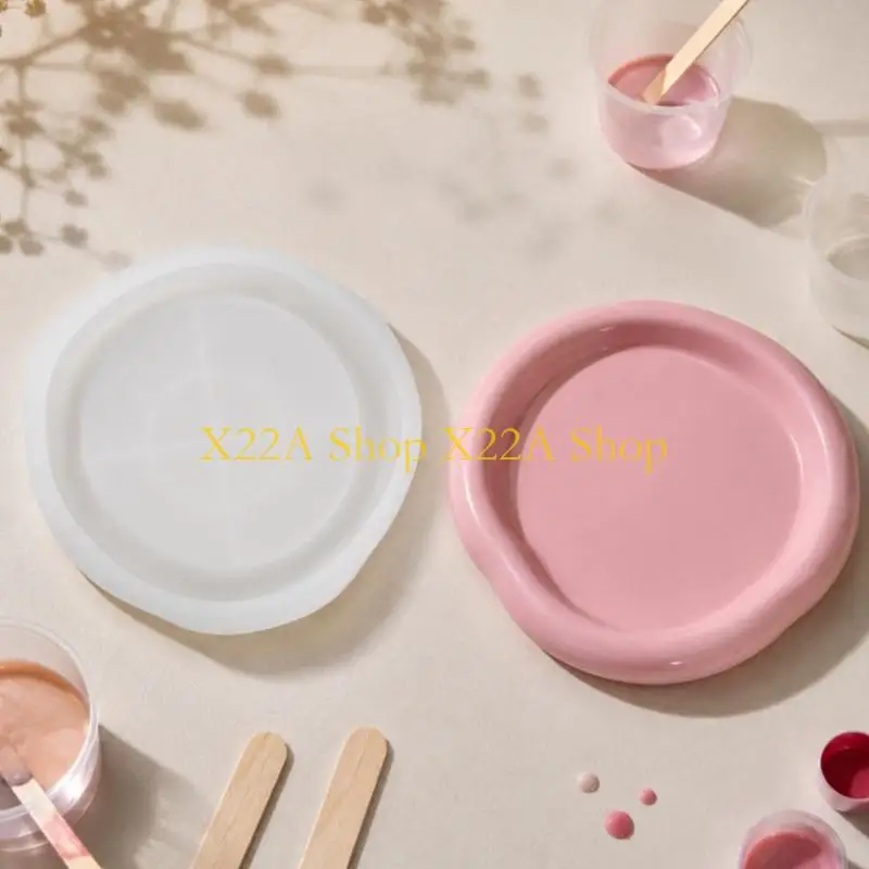 Unique Resin Tray Mold in Flexible Silicone, Irregular Round 16.7 x 15.9 Casting Mold for DIY Jewelry Catchall Trays, Display