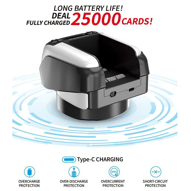 Rechargeable Automatic Card Dealer 360° Rotating Electric Cards Dealing Machine Playing Poker Dispenser Device for Party Games