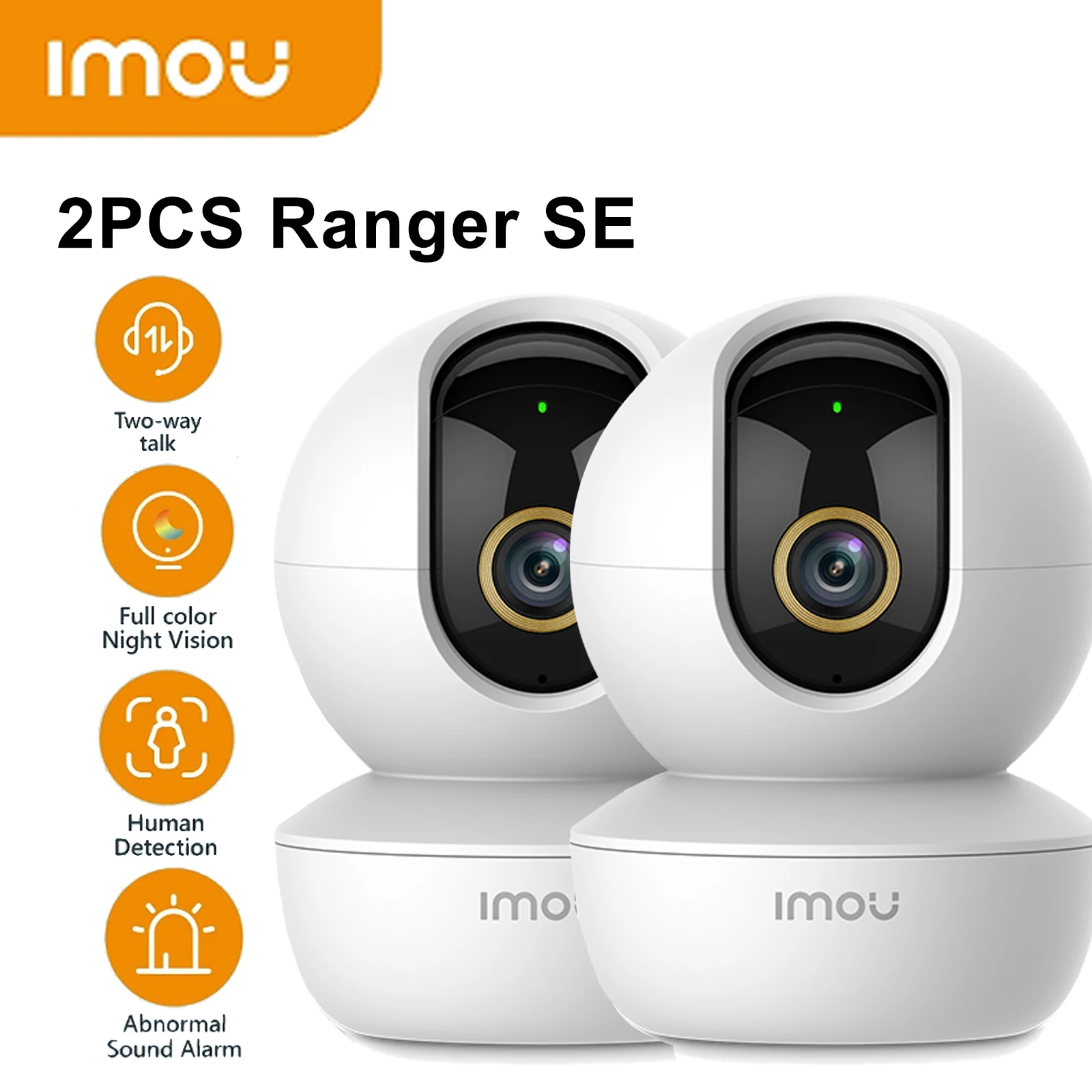 IMOU 2 uds Ranger SE 4MP cámara interior Wifi 360 para el hogar detección humana visión nocturna vigilancia de seguridad para bebés cámara IP inalámbrica