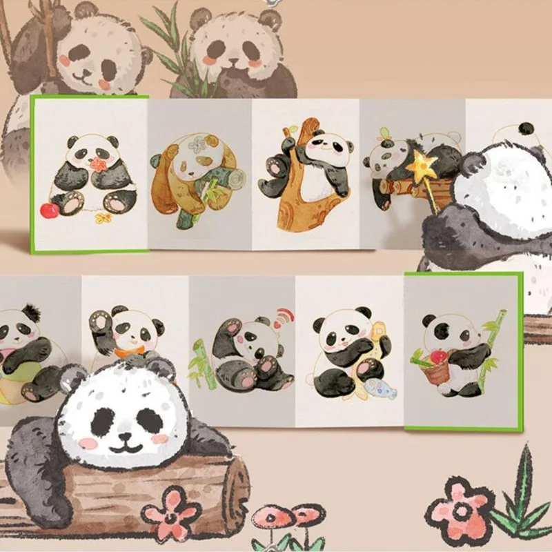 Mini papel de pintura de acuarela para colorear, Bloc de bocetos de acuarela de flor en blanco/Panda, suministros de Arte de artista, 300g