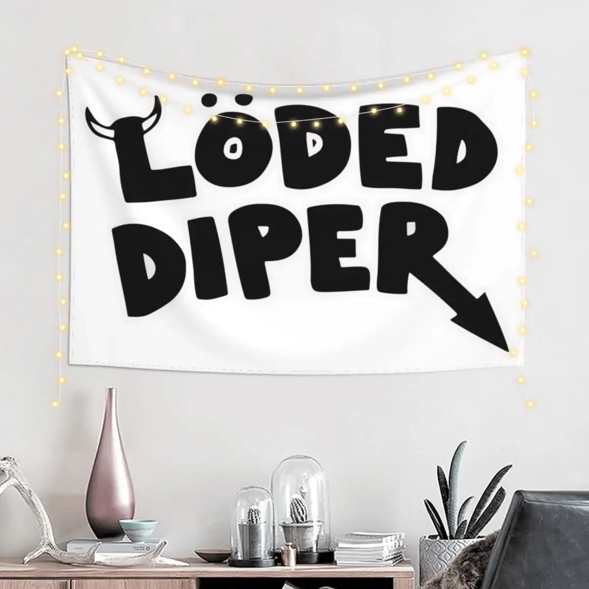 Loded Diper (white background) Tapestry Home Decorating Decorative Wall Mural Tapestry