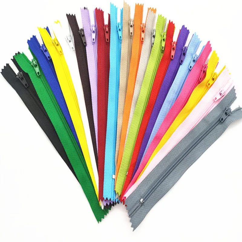 5Pcs 7.5-60Cm (3Inch-24 Inch) Nylon Coil Zippers Suitable For Clothing (20 Colors)