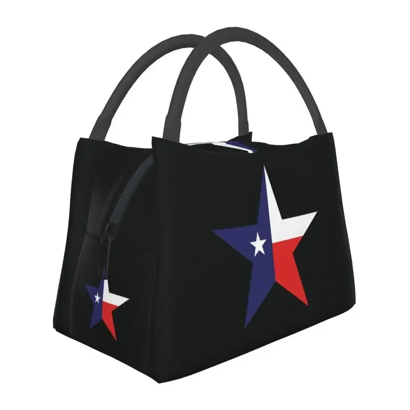 Texas Lone Logo Lunch Boxes Women Flag Of Texas Cooler Thermal Food Insulated Lunch Bag Hospital Office Pinic Container