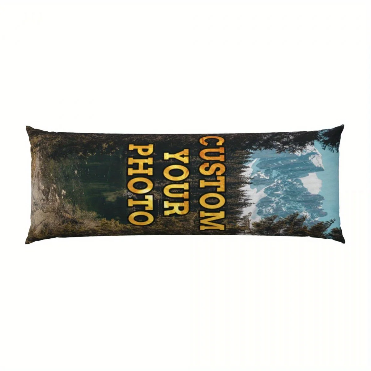 Customized photo pillow with personalized full body printing, using your own photos, extra long 50.8x137.16 cm, zipper closure a
