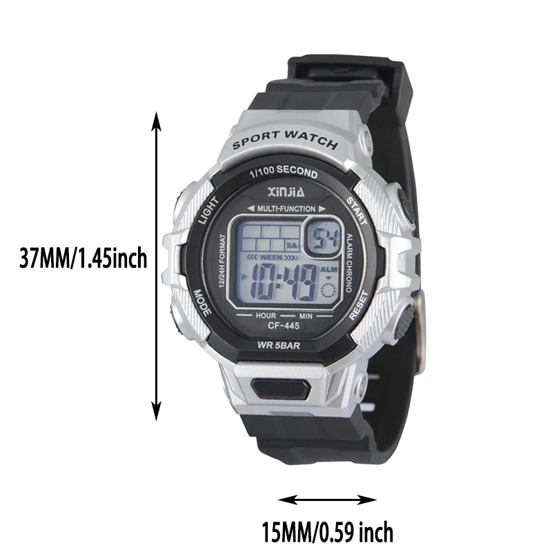 Waterproof Clock Boys and Men's Watch Multi functional Fashion Electronic Watch