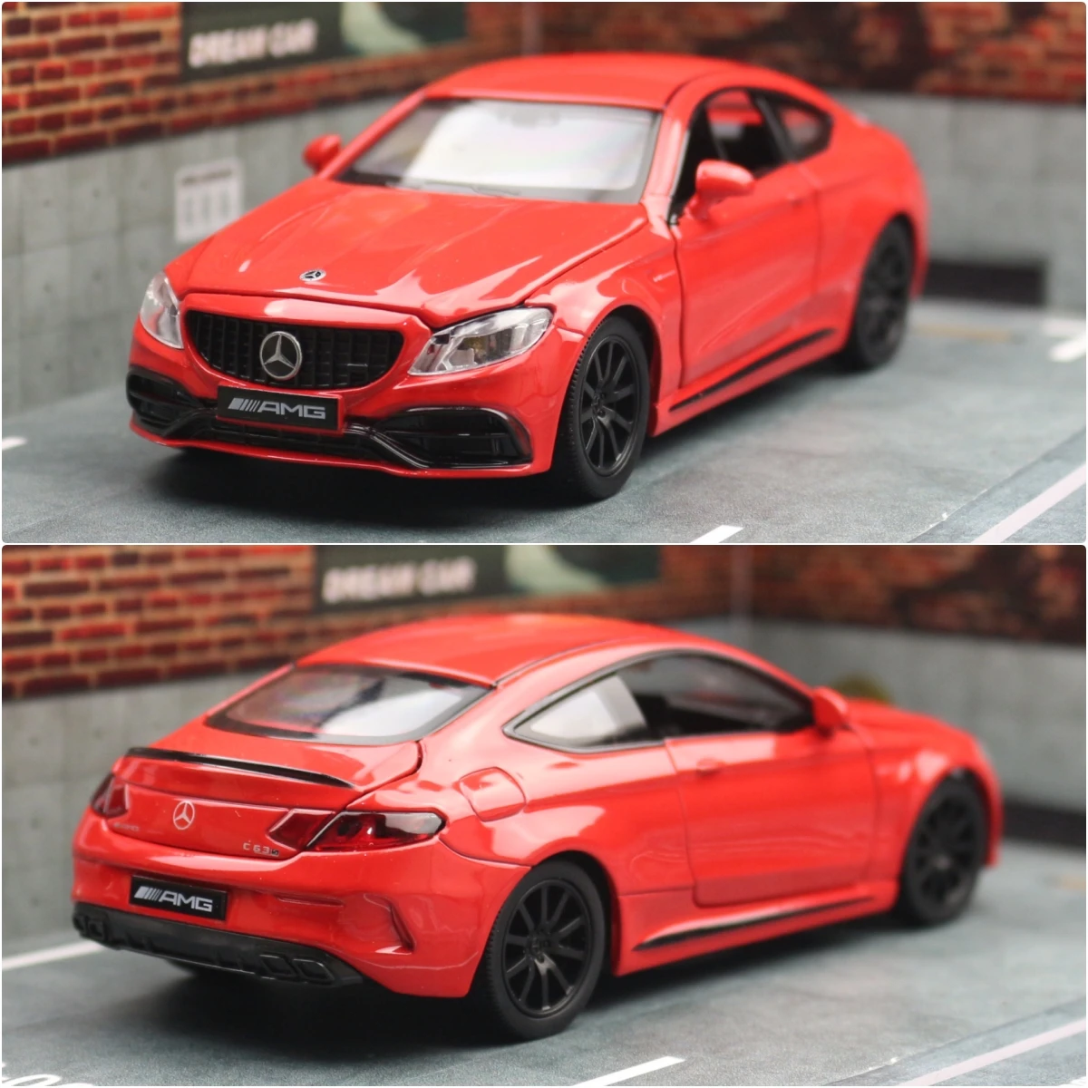 1/32 Mercedes-Benz C63 S AMG Toy Car Model RMZ CiTY Diecast Notchback Miniature Sound & Light Collection Gift For Children Boys