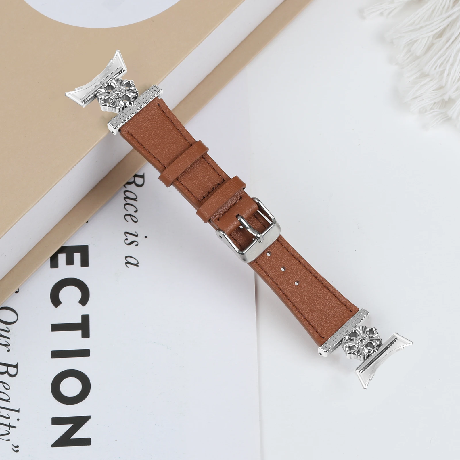 حزام ساعة جلد لجوجل بكسل 2 ، حزام معدني للساعة الذكية ، 4 بتلات