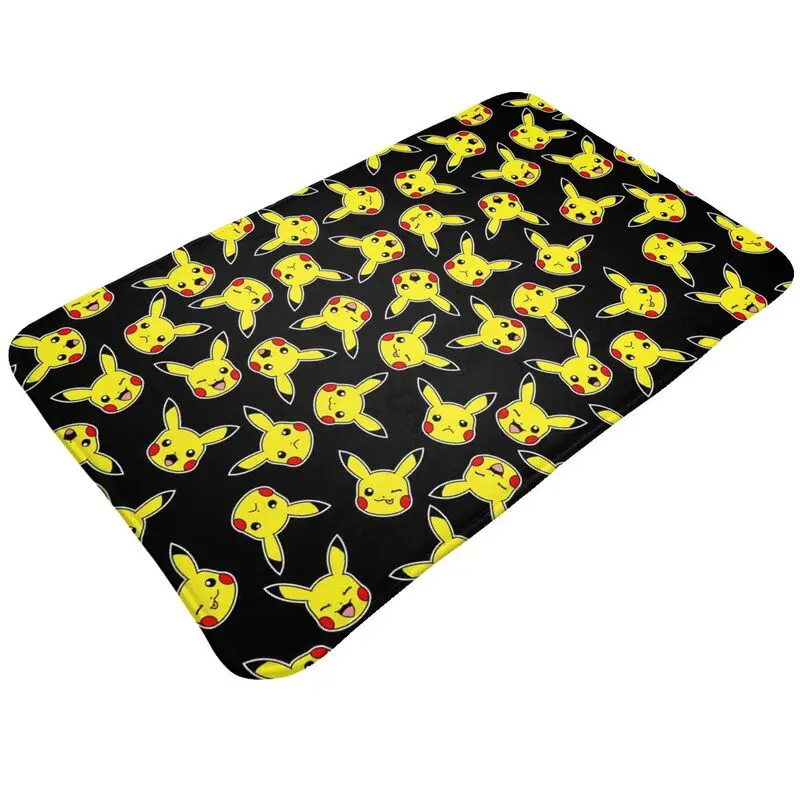 Custom Cartoon Animation Pokemon Pikachu Front Floor Door Entrance Mats Outdoor Bath Kitchen Doormat Toilet Carpet Rug