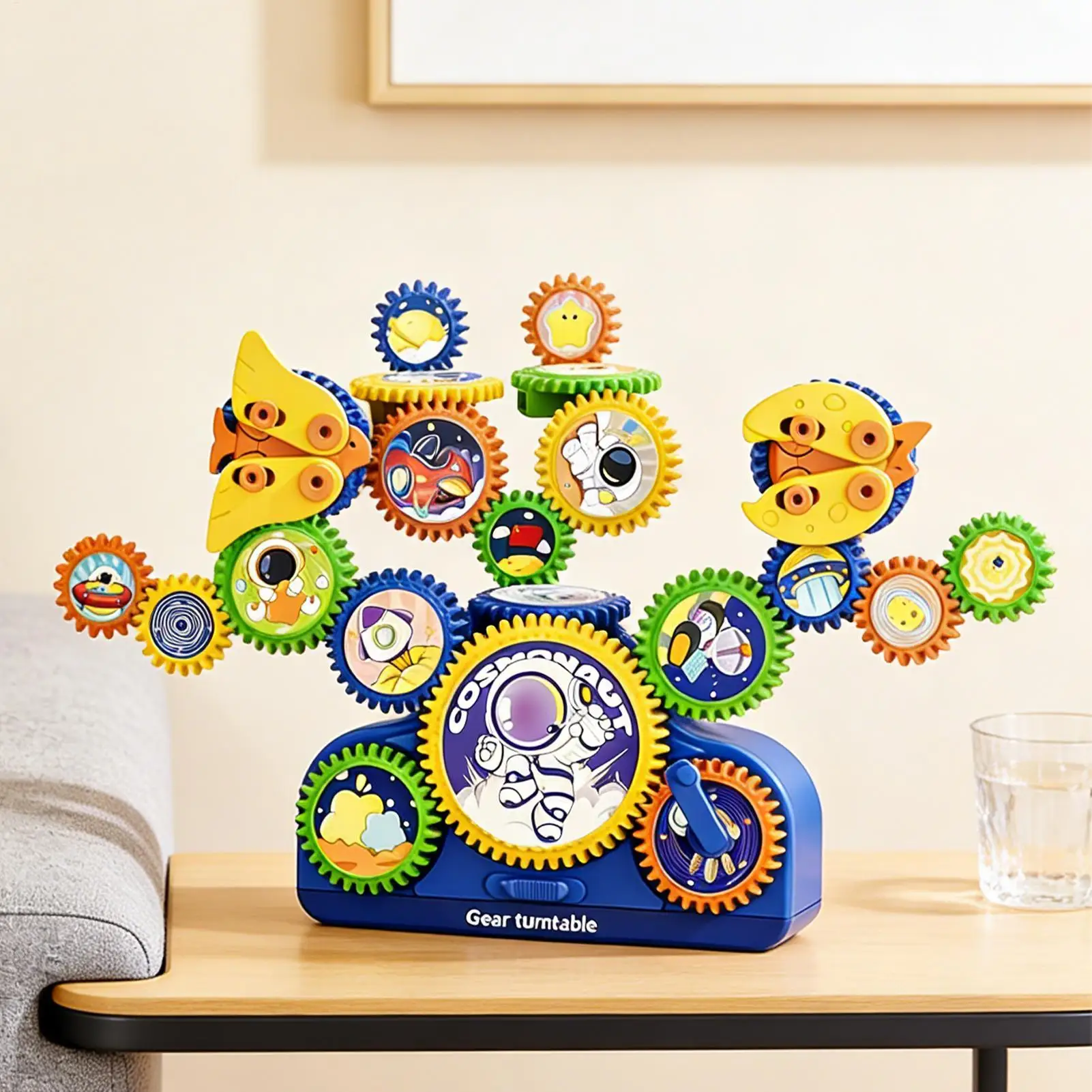 Gears Toys For Kids Interactive Electric Educational Game Gears Building Sets For Children Boy Girl Family Friends Students Home