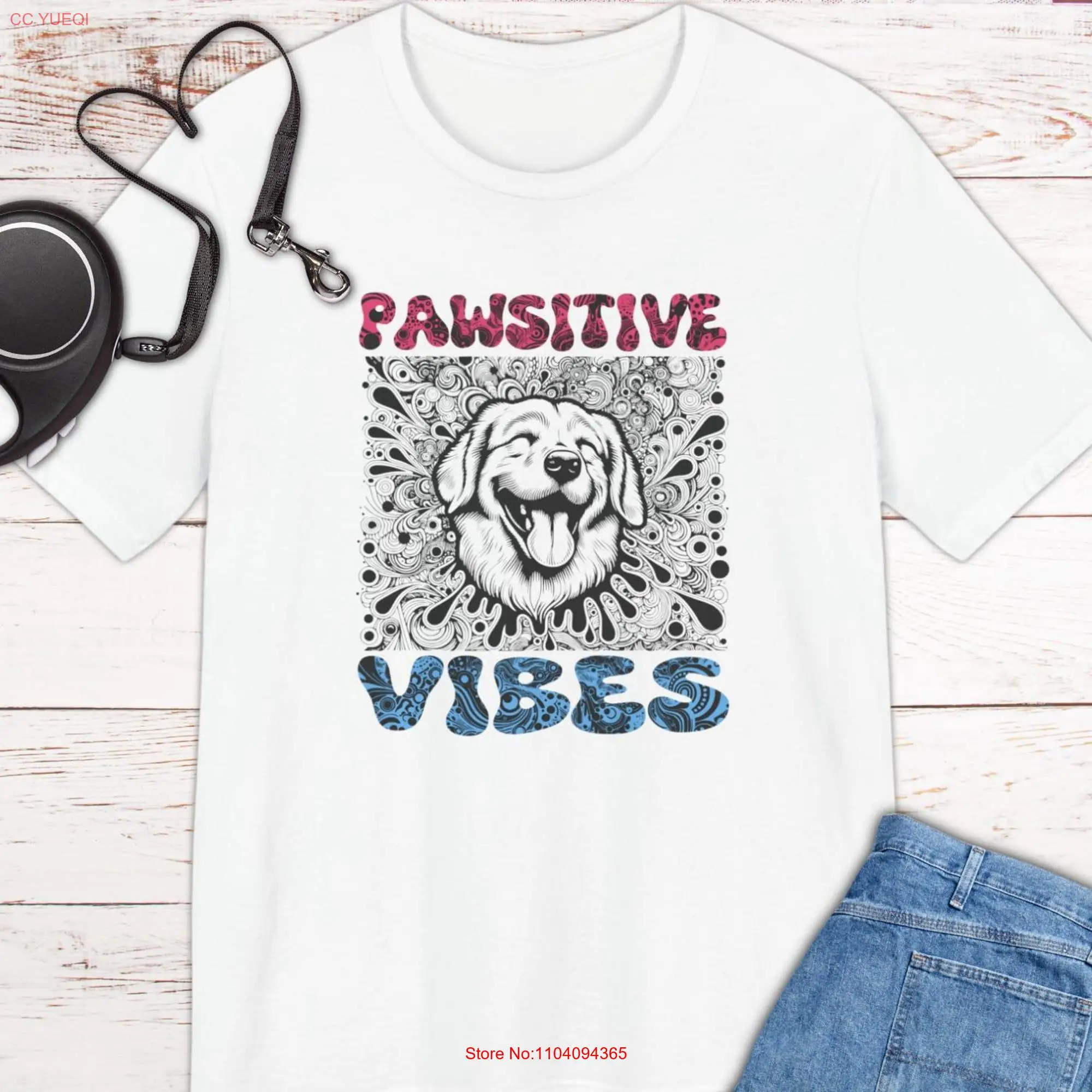 Pawsitive Vibes Golden Grin Spreading Cheer Jersey  T Shirt XS 5XL Psychedelic design gift for retriever lovers