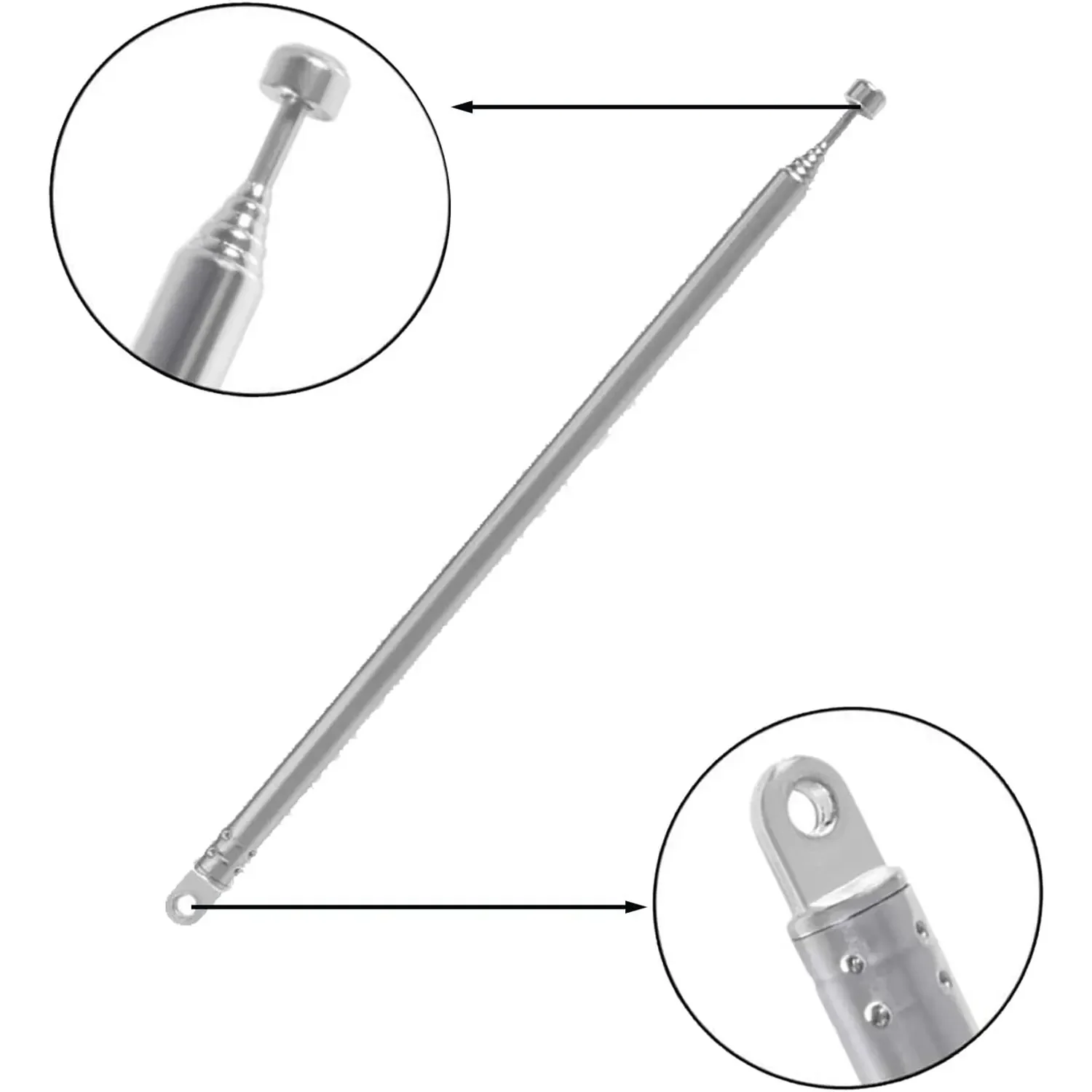 Antena telescópica de 7 Secciones, reemplazo de antena de Radio portátil, AM, FM, receptor estéreo para el hogar, Audio AV, 74cm