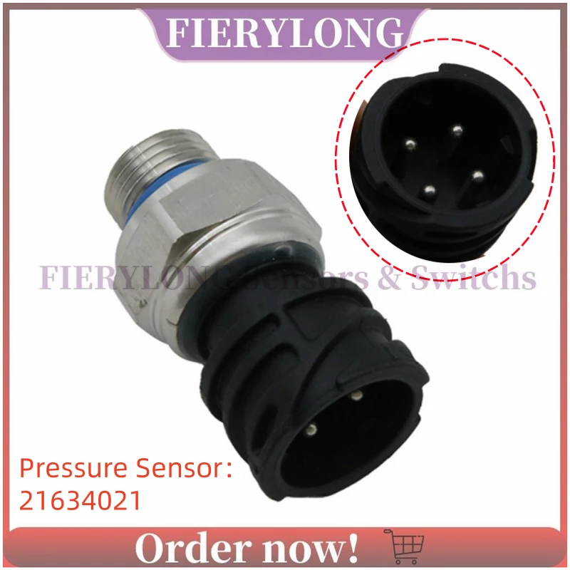 21634021 Fuel Oil Pressure Sensor For Volvo Truck Diesel D12 D13 21302639 7420484678 7420796740 7420898038 7421302639