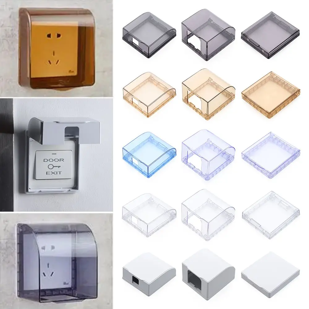 Power Outlet Supplies Self-Adhesive Switch Protective Cover Wall Socket Waterproof Box Electric Plug Cover Protection Socket