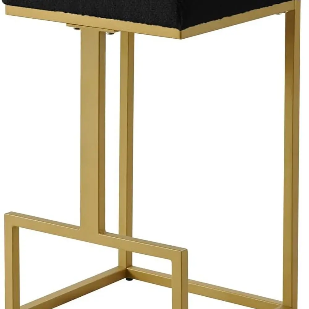 เก้าอี้บาร์สีดำหุ้มผ้าบุนวมสูง 26 นิ้ว จำนวน 2 ตัว สำหรับเคาน์เตอร์ครัว