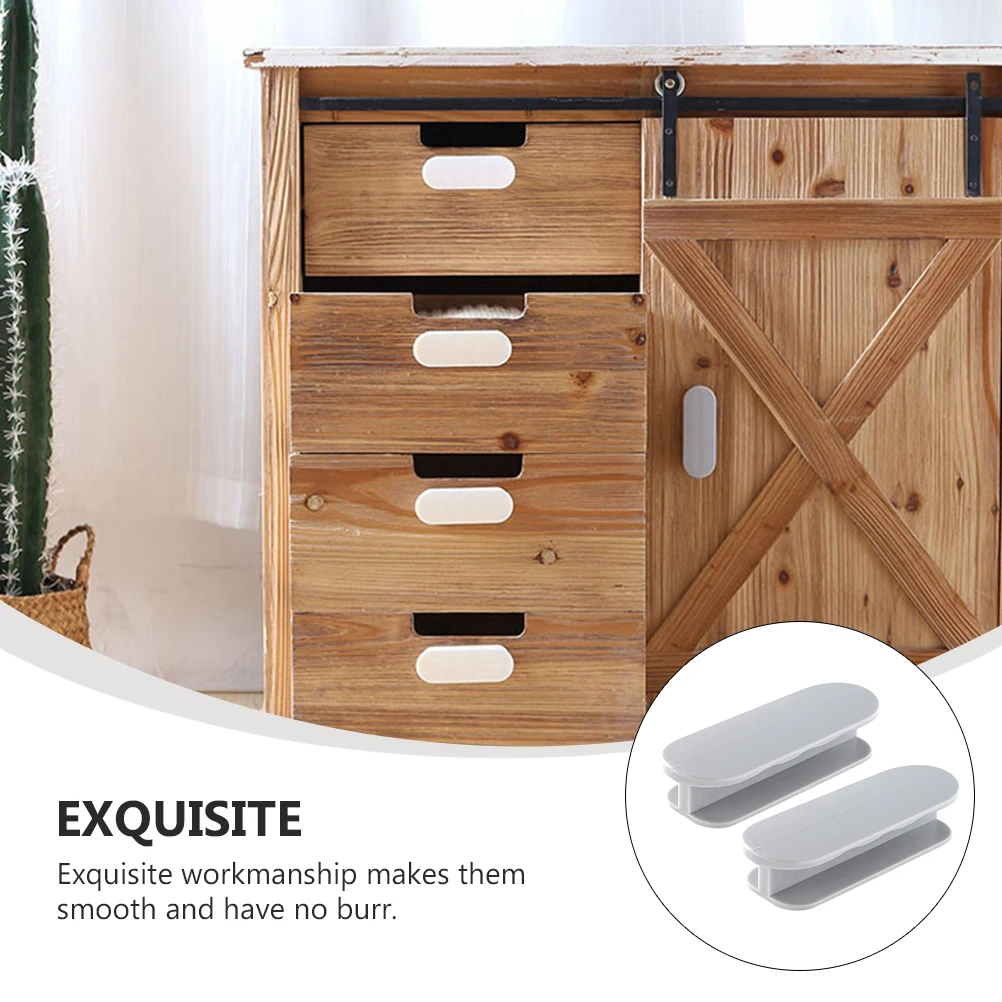 

Modern Door and Window Handle Handles Drawer Refrigerator Stick on Cabinet Light Grey Abs