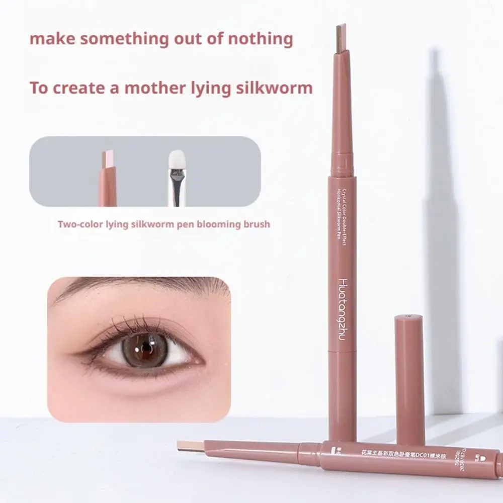 Two-color Eyebrow Silkworm Pen Silkworm Eyeliner Pencil Pen Brightening Makeup Matte Cream Highligher Diamond Glitter Shado Z9X0