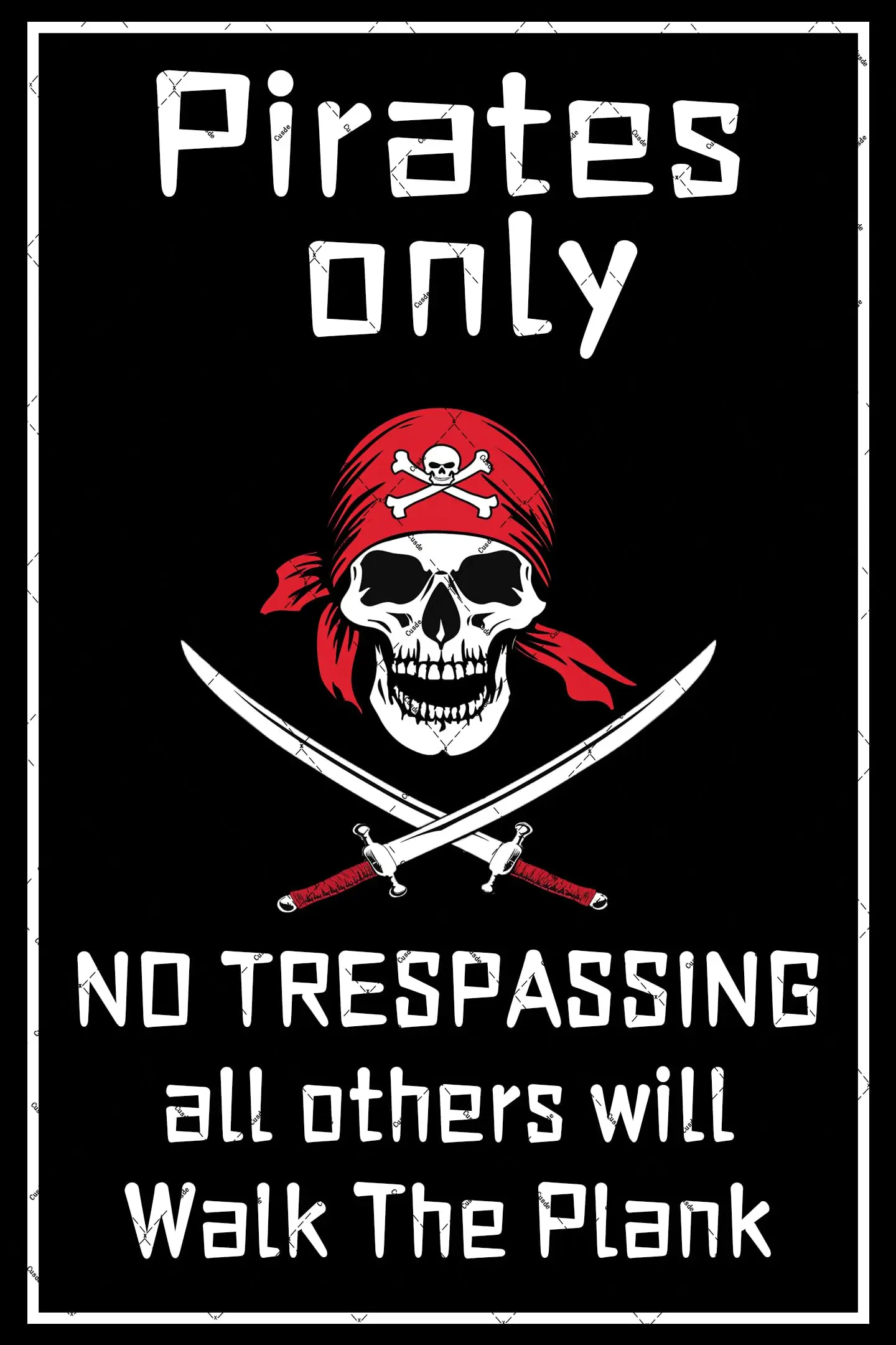 Cusde Pirate Metal Tin Sign Pirates Only All Others Will Walk The Plank Retro Decor Home Decorations Vintage Posters for Room Ma