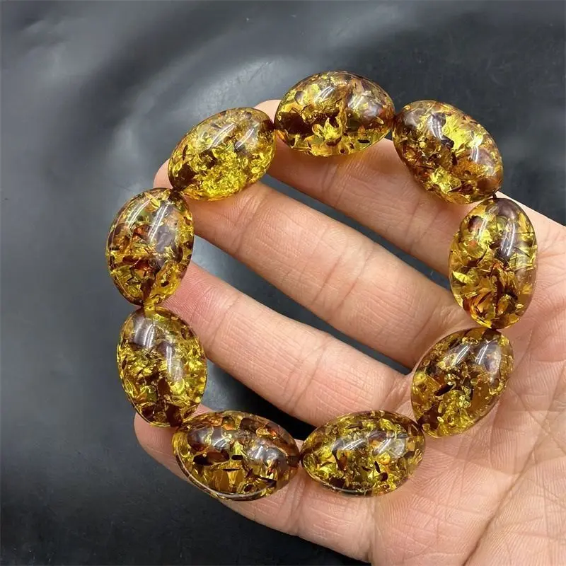 New Exquisite Fashion Flower Amber Bracelet, Second-generation Handicraft Daily Bracelet