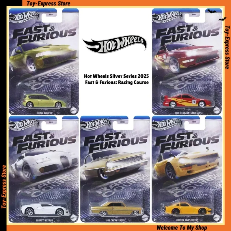 

Hot Wheels Silver Series 2025 Fast & Furious: Racing Course Hotwheels 1/64 Модель автомобиля Honda Acura Chevy Коллекционные игрушки для мальчиков и девочек
