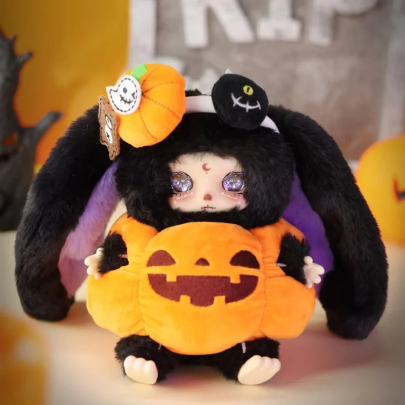 

In Stock Genuine Lokiki Feigure Pumpkin Skeleton Rabbit Ghost Cat Angel Heart Cute Toy Decorative Pendant Halloween Gift Collect