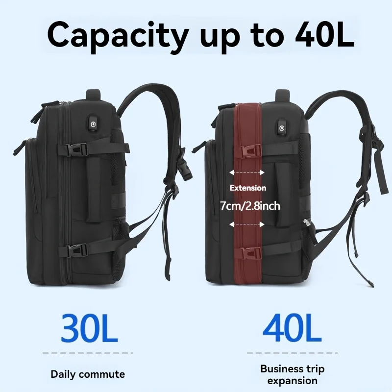 Women's Expandable Carry On Travel Laptop Backpack, 15.6 Inch Water Resistant Flight Approved Backpack, Multi Compartment Lightw view 5