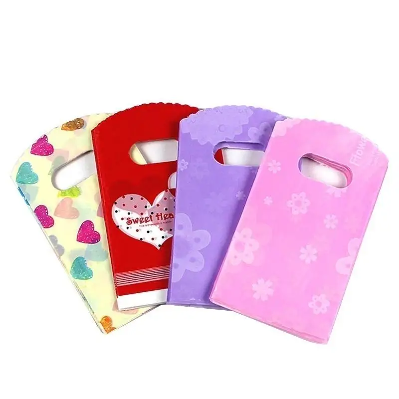 Mixed Pattern Plastic Gift Bag 50Pcs Durable Wedding Guest Favor Packaging Pouch Multifunctional Shopping Storage Bag For Home