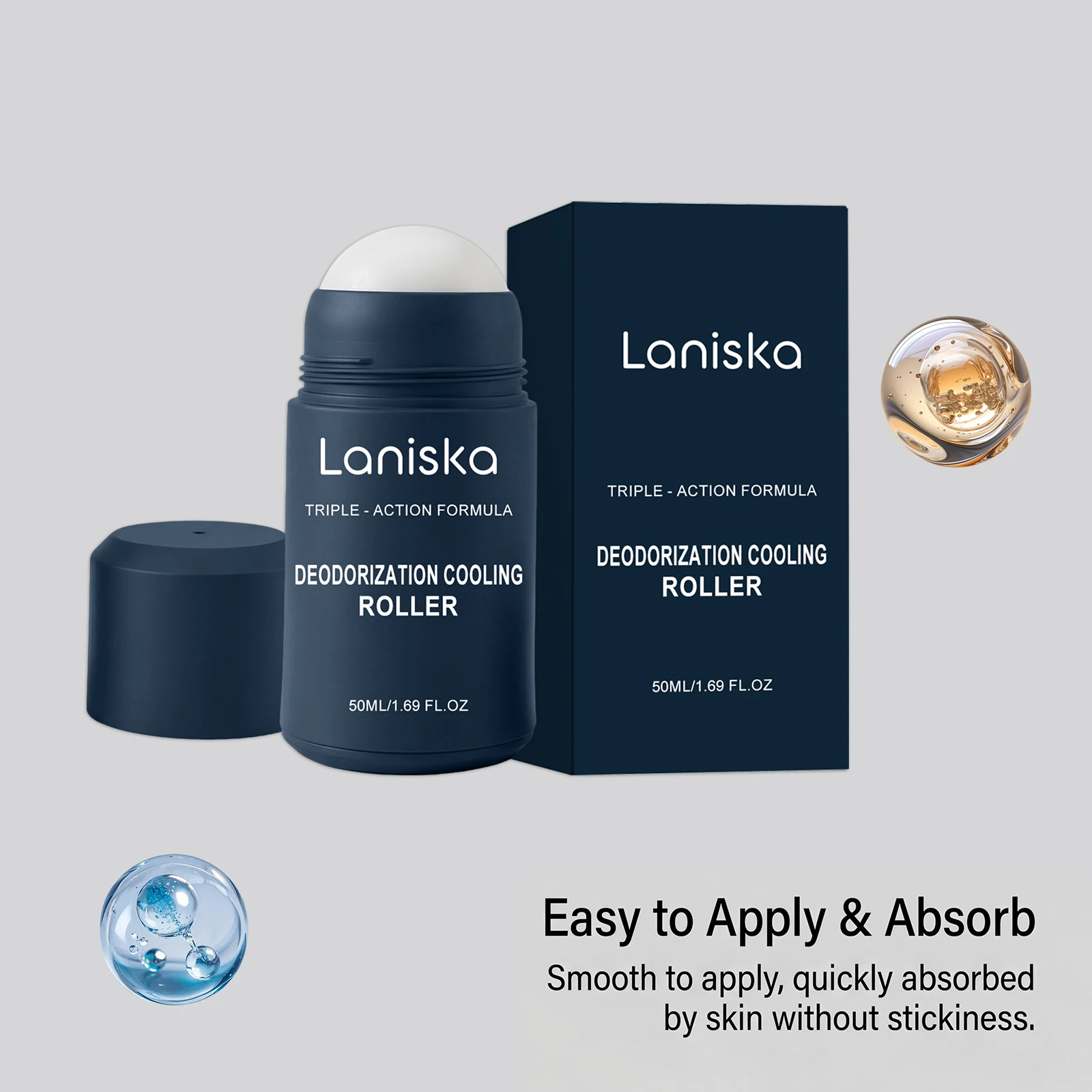 Men's Natural Deodorizing Stick Underarm Care Non-greasy refreshing Highly Effective Odor Elimination Fresh Long-Lasting Scent